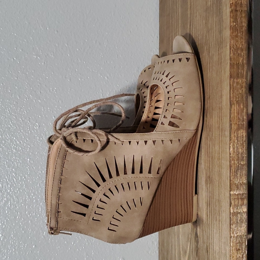 Wide width open toe bootie